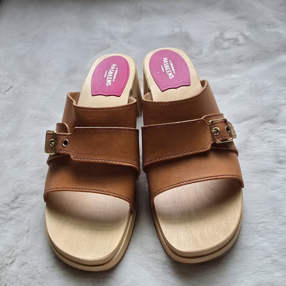 Swedish Hasbeens Tan Leather Sandals - Picture 7 of 7